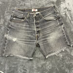 Levis 501 Jeans Shorts Men’s Sz.32 Black Straight Leg Button Fly Denim Classic